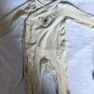 Carter's Beige Striped Bear One Piece